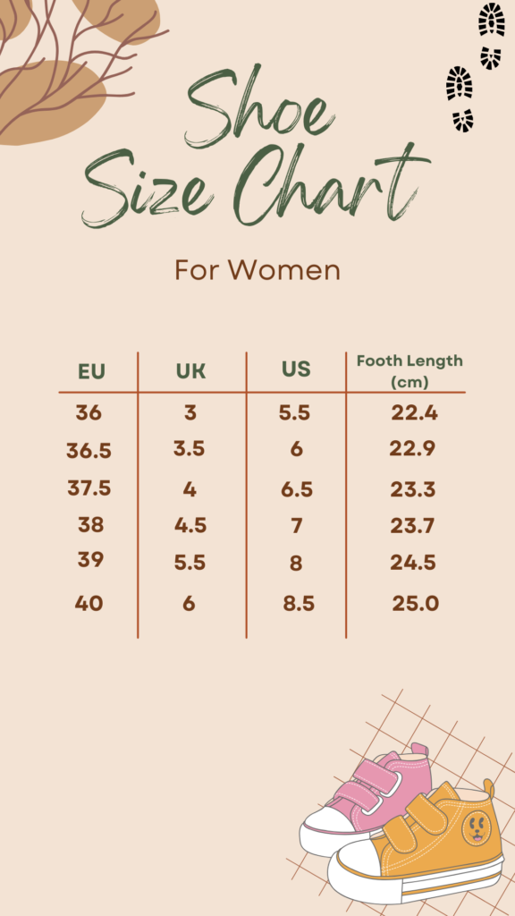 Women's Shoe Size Chart