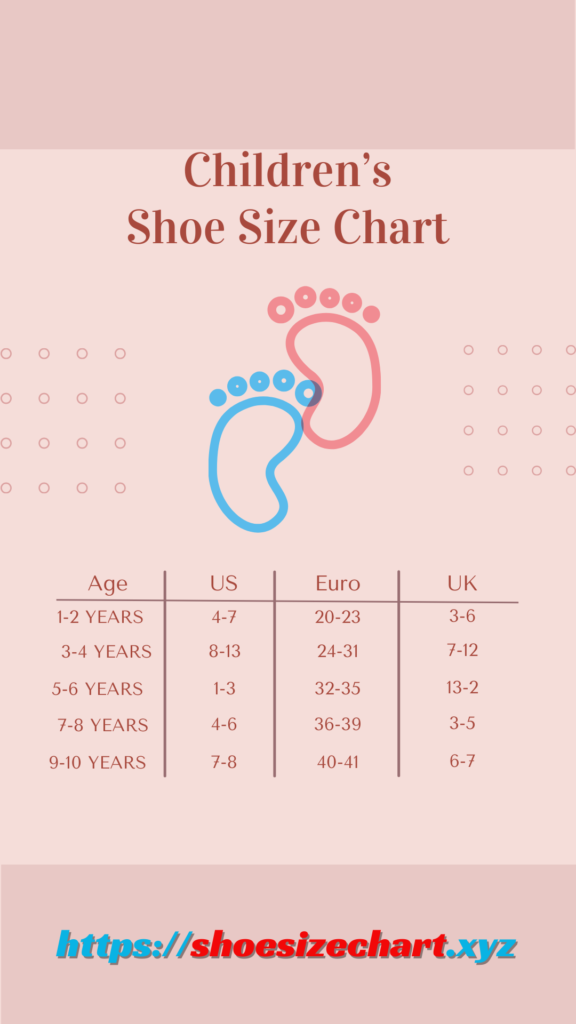 Children's Shoe Size Chart